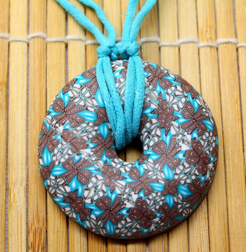 Hnědotyrkysový donut — foto 3