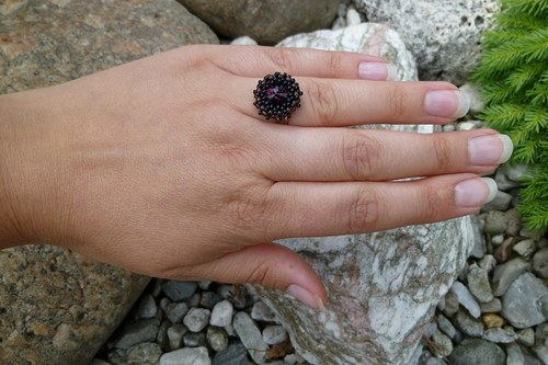 Swarovski rivoli prsten - Black violet... — foto 2