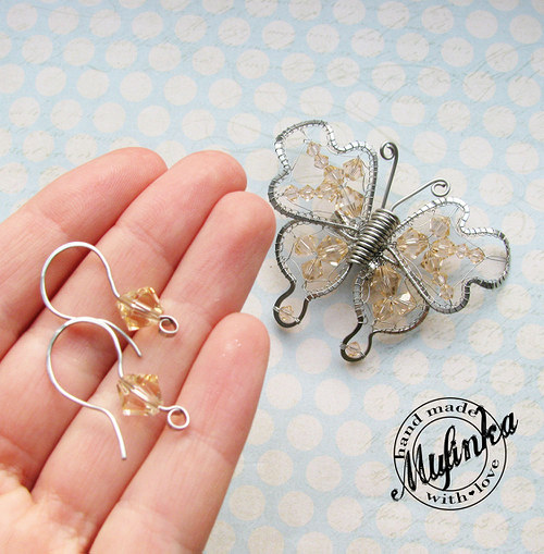 Motýl- sada Swarovski "Light peach" — foto 2