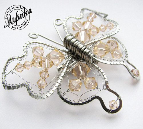 Motýl- sada Swarovski "Light peach" — foto 3
