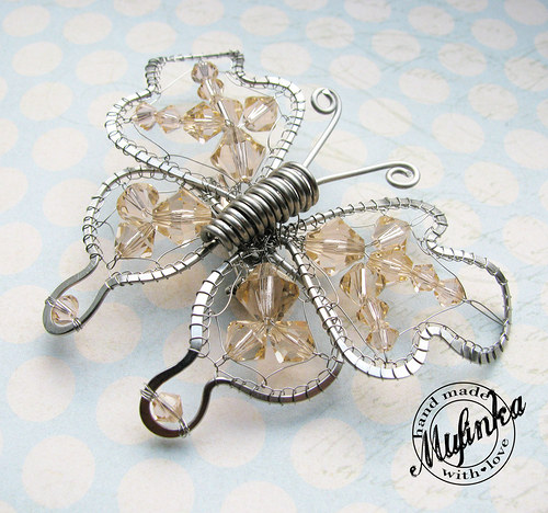 Motýl- sada Swarovski "Light peach" — foto 4