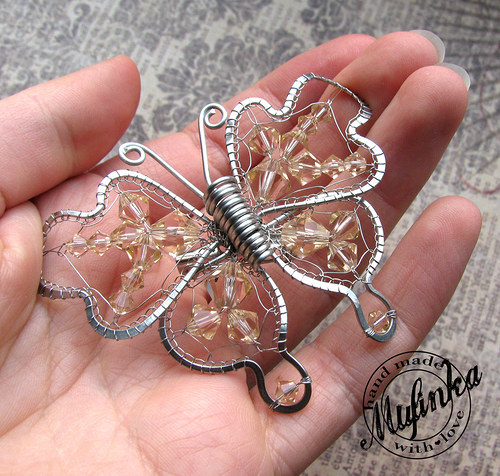 Motýl- sada Swarovski "Light peach" — foto 5