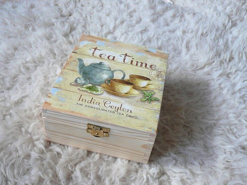 Krabička na čaj - 4 přihrádky - tea time — foto 3