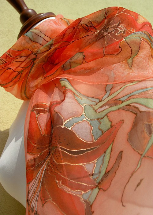 ŠÁTEK hedvábný - Chiffon 3,5 - 90 x 90cm — foto 2