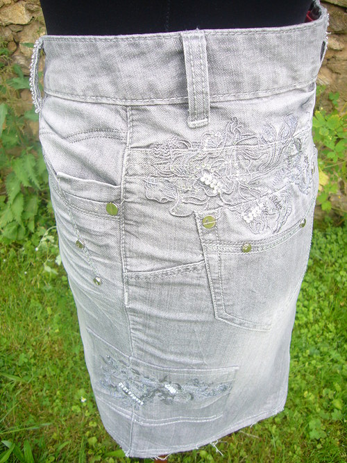Stříbrně šedivá denimka — foto 3