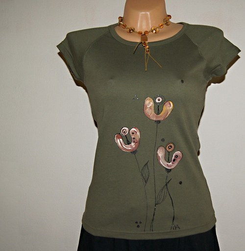 Khaki triko malované! — foto 2