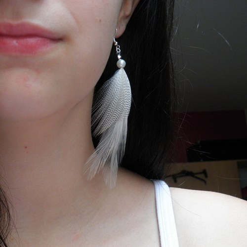 White- peříčkové náušnice — foto 2