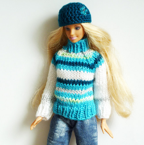 TURQUOISE svetr pro Barbie — foto 3