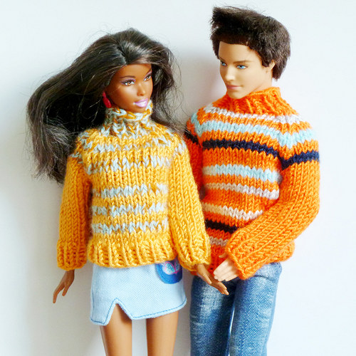 ORANGE svetr a ušanka pro Barbie — foto 4
