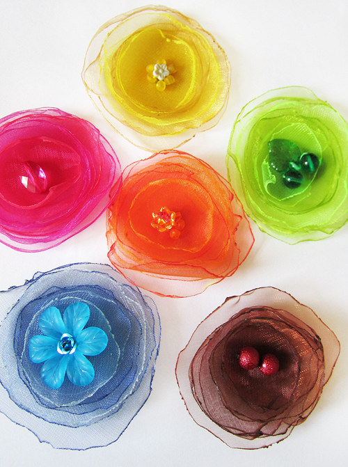 Sada organzových kvítků Colorful — foto 2