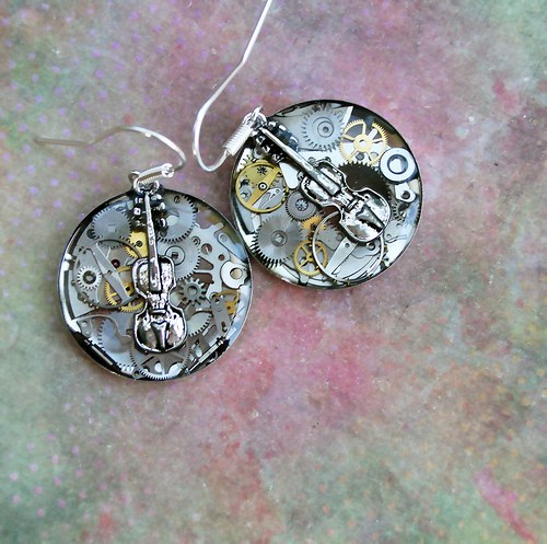 Steampunkové náušnice — foto 2