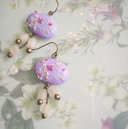 Náušnice Japan Button - Azalea — foto 4