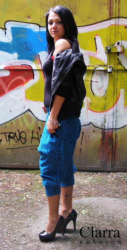 3/4 kalhoty Clarra leopardí modré — foto 3