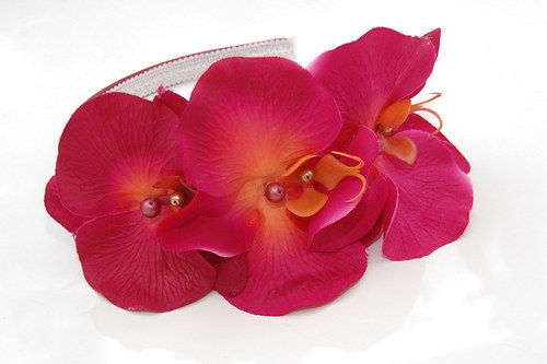 Malinová orchidej ... čelenka — foto 5