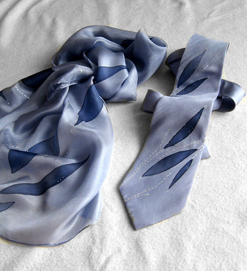 Simple blue - set šálu a kravaty — foto 3