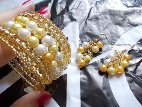 Souprava "Gold luxury" - náramek + naušnice — foto 5