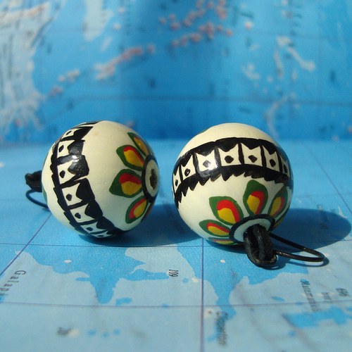 Kiribati - malované náušnice — foto 3