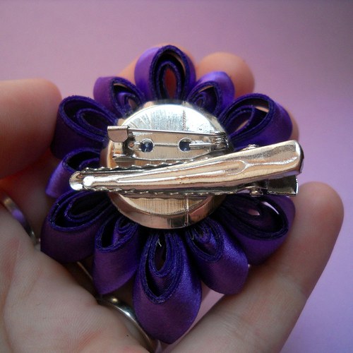 Kanzashi spona/brož Violet — foto 4