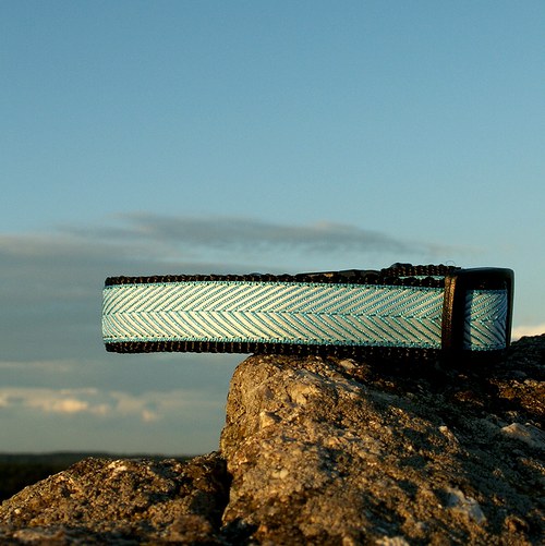 Obojek rybí kost - modrý - 25 - 35 cm — foto 2