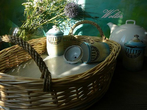 Tác oválný - bílé proutí — foto 6