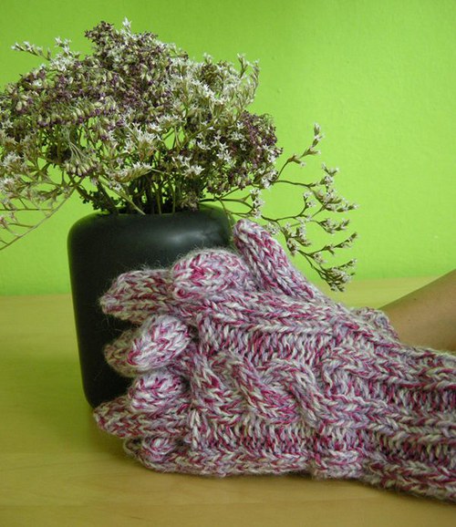 Prstové pletené rukavice — foto 3