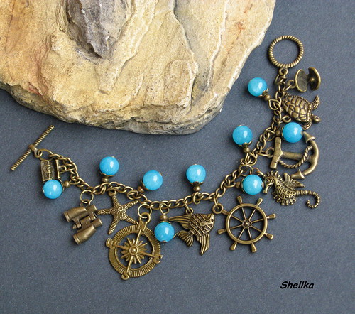 Náramek,,MARINE,, s jadeitem — foto 3