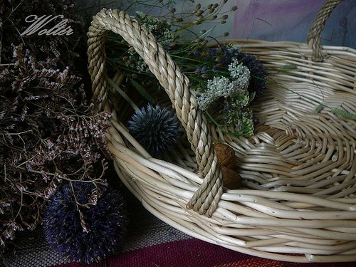 Mísa ala košík kulatá - bílé proutí — foto 2