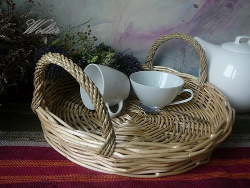Mísa ala košík kulatá - bílé proutí — foto 5