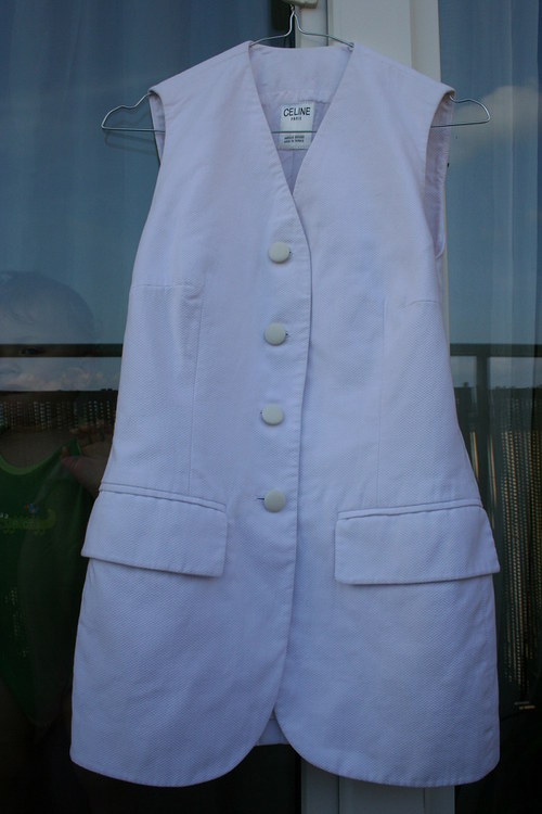 SLEVA!!! Vintage bílá vesta CELINE — foto 2
