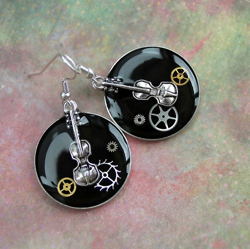 Steampunkové náušnice — foto 2