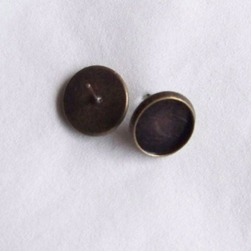 Náušnice s lůžkem/ bronz/ 12mm/ 2ks (1pár) — foto 2