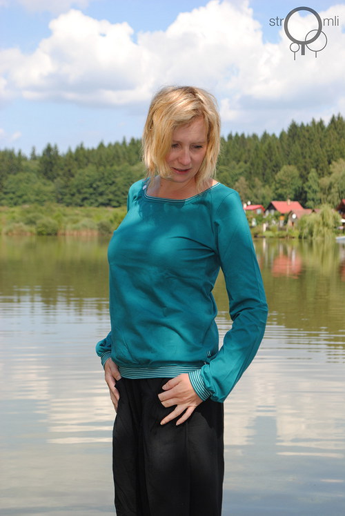 Petrolejové triko, vel. L — foto 3