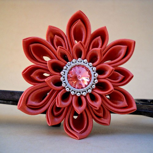 Kanzashi spona/brož Cinnabar — foto 2