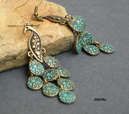 Náušnice ,, PEACOCK,, — foto 3