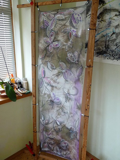 Hedvábný motýlkový, 44x142cm — foto 2