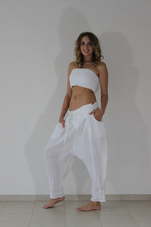 Unisex lněné kalhoty — foto 5