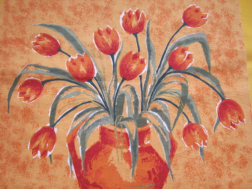 Kytice tulipánů - panel látky 30 x 31 cm — foto 2