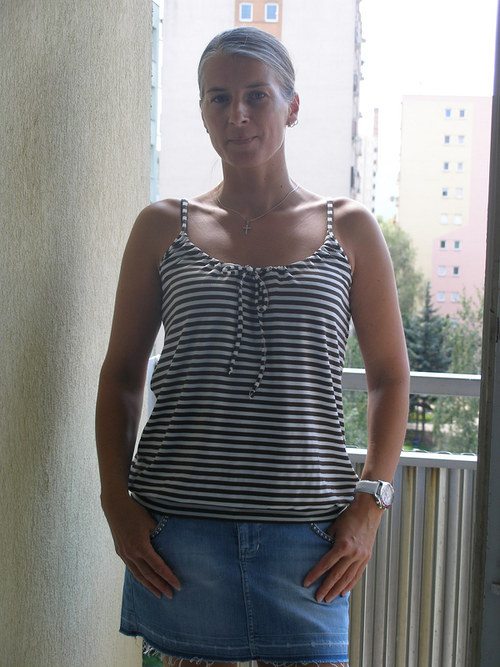 Dámské pruhované tílko...vel. M... — foto 3