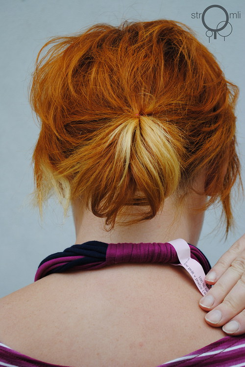 Náhrdelník lila modrý — foto 3