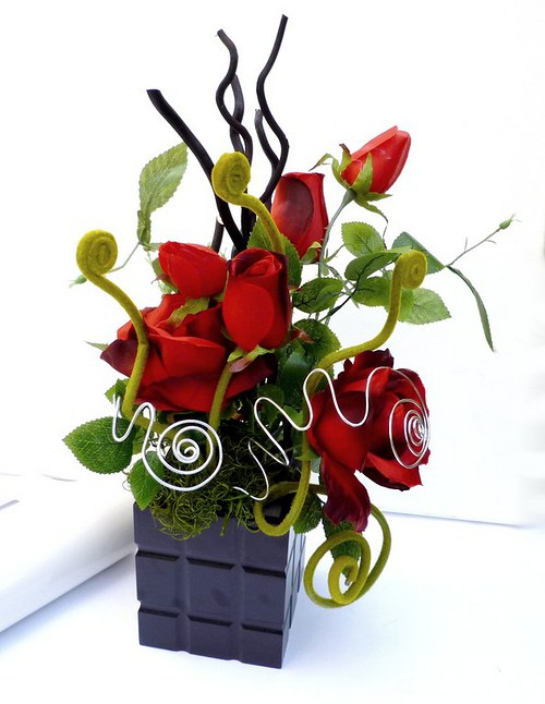 Aranžovaná dekorace Růže vášnivé — foto 4
