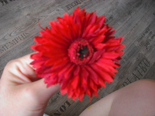 Květina do vlasů DAISY/ red — foto 2