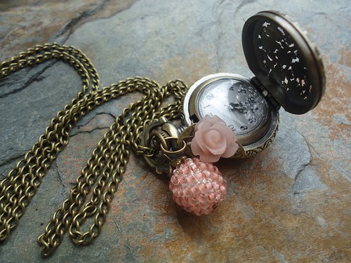 Náhrdelník s hodinkami "Tea Rose IV." — foto 3