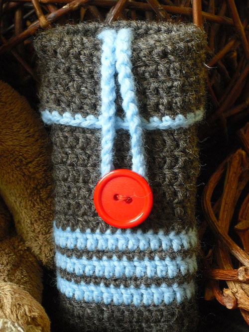 Obal na mobil - s červeným knoflíkem — foto 2