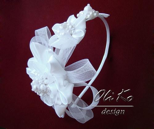 Svatební Čelenka kanzashi — foto 4