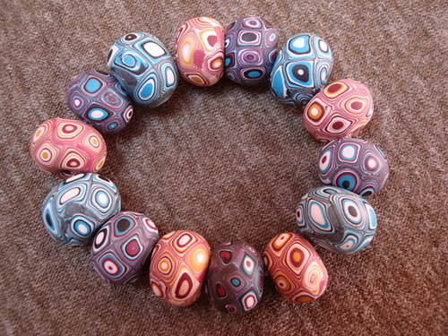 Fimo náramek klimt modro-fialový — foto 2