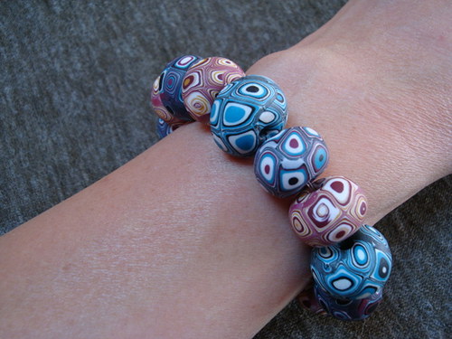Fimo náramek klimt modro-fialový — foto 3