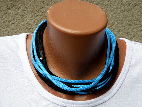 Blue-black - modročerný náhrdelník — foto 4