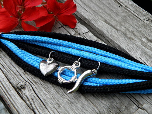 Blue-black - modročerný náramek — foto 3
