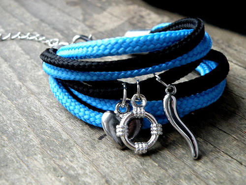 Blue-black - modročerný náramek — foto 5