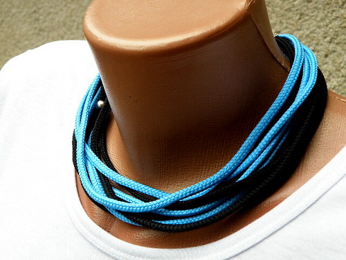 Blue-black - modročerný náhrdelník — foto 6